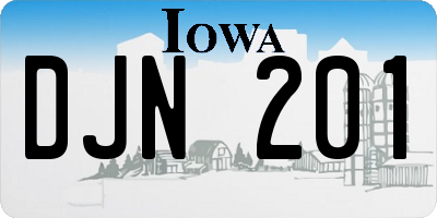 IA license plate DJN201