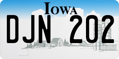 IA license plate DJN202