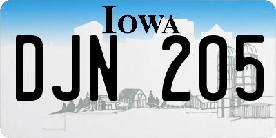 IA license plate DJN205