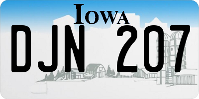 IA license plate DJN207
