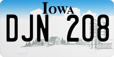 IA license plate DJN208