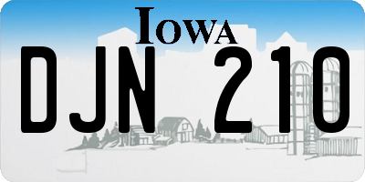 IA license plate DJN210