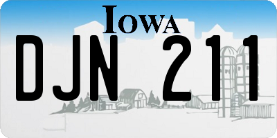 IA license plate DJN211