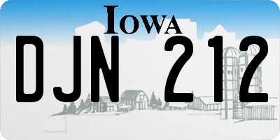 IA license plate DJN212
