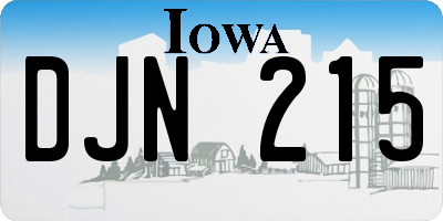 IA license plate DJN215