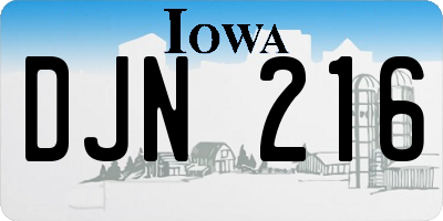 IA license plate DJN216