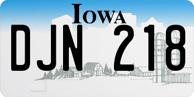IA license plate DJN218