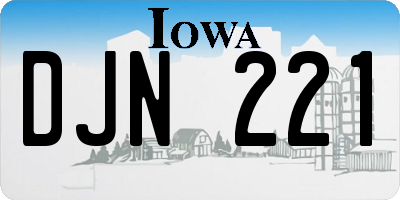 IA license plate DJN221