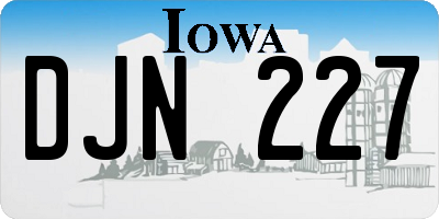 IA license plate DJN227