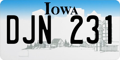 IA license plate DJN231