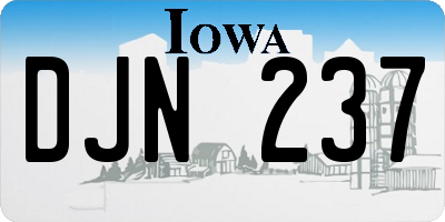 IA license plate DJN237
