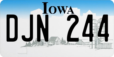 IA license plate DJN244