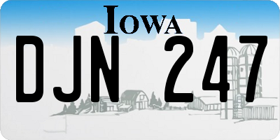 IA license plate DJN247
