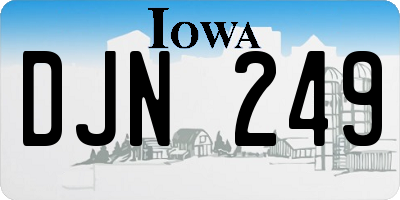 IA license plate DJN249