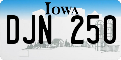 IA license plate DJN250