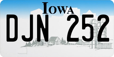 IA license plate DJN252