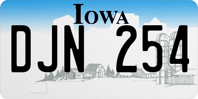 IA license plate DJN254