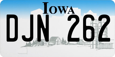 IA license plate DJN262