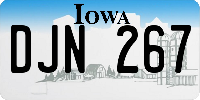 IA license plate DJN267