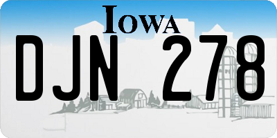 IA license plate DJN278