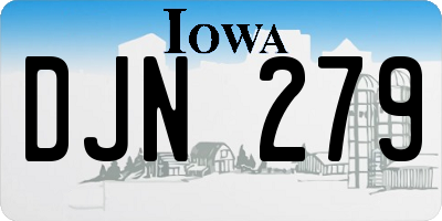 IA license plate DJN279