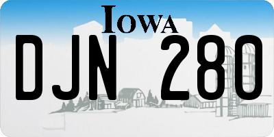 IA license plate DJN280