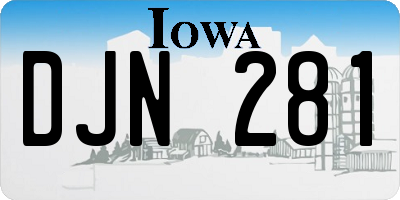 IA license plate DJN281
