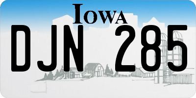 IA license plate DJN285