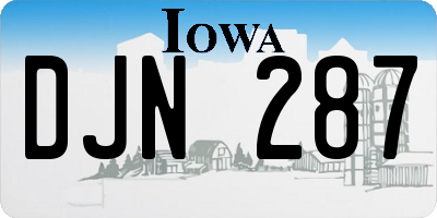 IA license plate DJN287