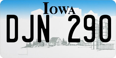 IA license plate DJN290