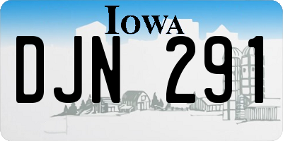 IA license plate DJN291