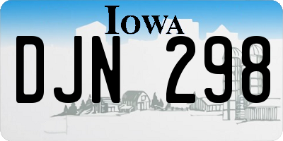 IA license plate DJN298