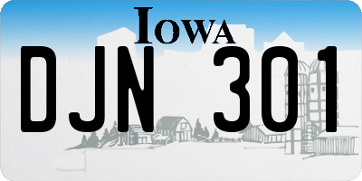 IA license plate DJN301