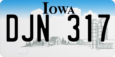 IA license plate DJN317