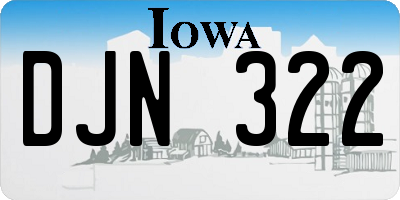 IA license plate DJN322