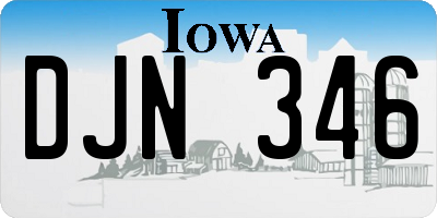 IA license plate DJN346