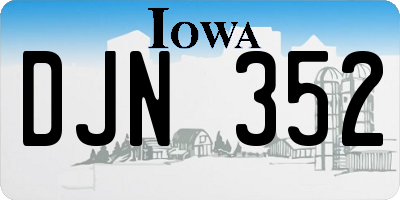 IA license plate DJN352