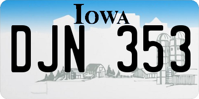 IA license plate DJN353