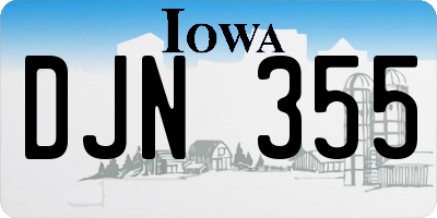 IA license plate DJN355