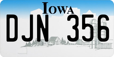 IA license plate DJN356