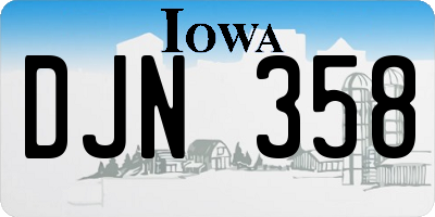 IA license plate DJN358