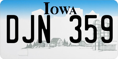 IA license plate DJN359