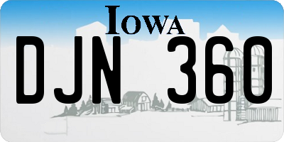 IA license plate DJN360
