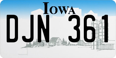 IA license plate DJN361