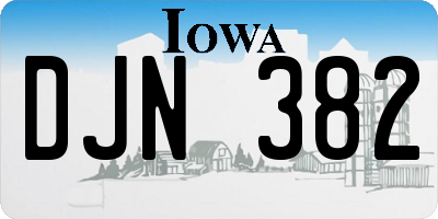 IA license plate DJN382