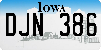 IA license plate DJN386