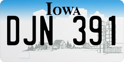 IA license plate DJN391
