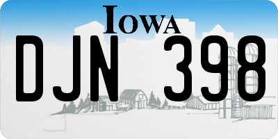 IA license plate DJN398