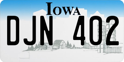 IA license plate DJN402