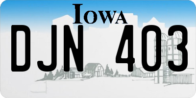 IA license plate DJN403